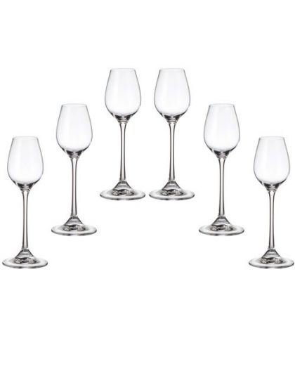 6 Bohemia crystal glasses for liquor "Columbus"