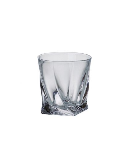 6 Bohemia Crystal glasses for whiskey "Quadro"