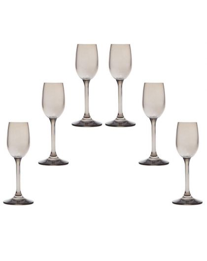 6 bohemia crystal glasses for liquor "Silvia"