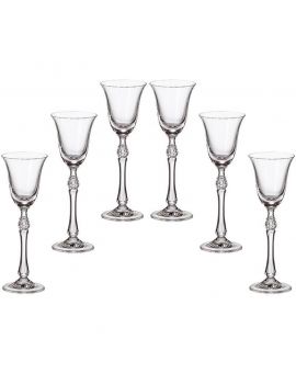 6 bohemia crystal glasses for liquor "Parus"