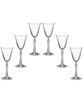 6 bohemia crystal glasses for White wine "Parus"