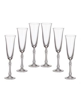 6 bohemia crystal glasses for Champagne "Parus"
