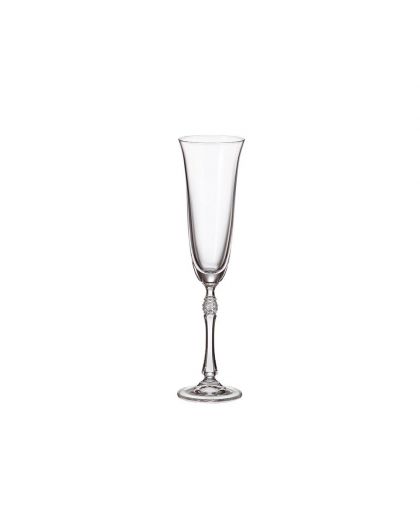 6 bohemia crystal glasses for Champagne "Parus"