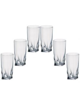 6 Bohemia Crystal glasses  "Quadro"
