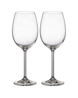 2 Bohemia Crystal  White wine glasses "Fiora"