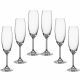 6 Bohemia Crystal  Champagne glasses "Fiora"