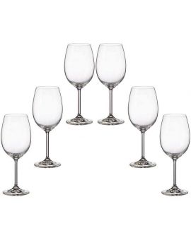 6 bohemia crystal red wine glasses "Origami"