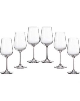 6 bohemia crystal white wine glasses "Fiora Tori"