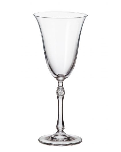 6 bohemia crystal glasses for Red wine "Parus" 350 ml
