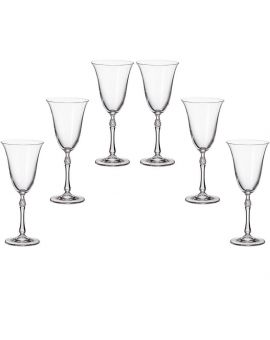 6 bohemia crystal glasses for Red wine "Parus" 350 ml