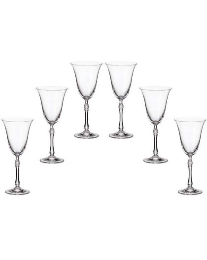 6 bohemia crystal glasses for Red wine "Parus"