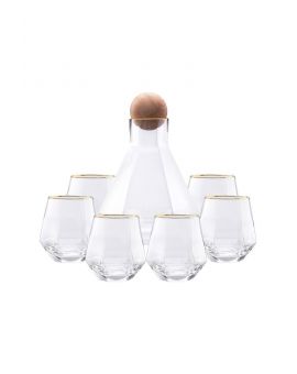 6 glasses and decanter for whisky