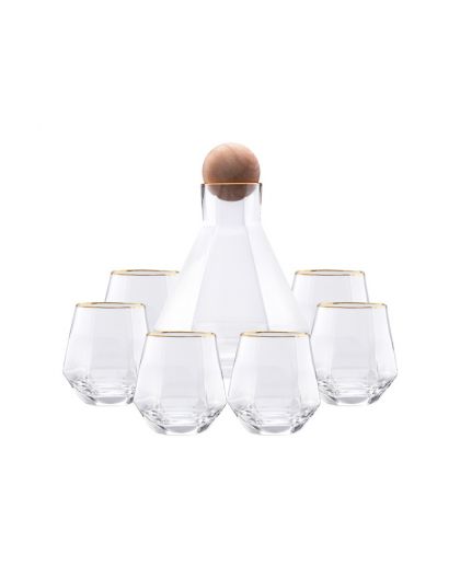 6 glasses and decanter for whisky