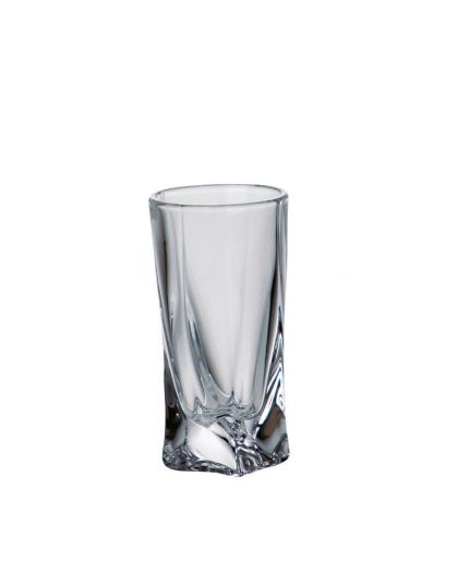 6 Bohemia Crystal Liquor glasses "Quadro"