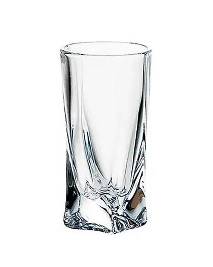 6 Bohemia Crystal Liquor glasses "Quadro"