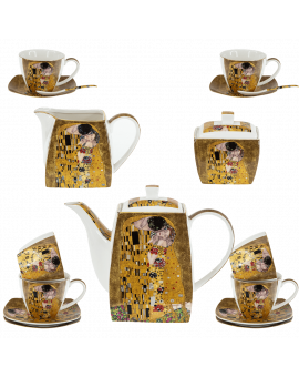 Tea set, "The Kiss" series on a gold background