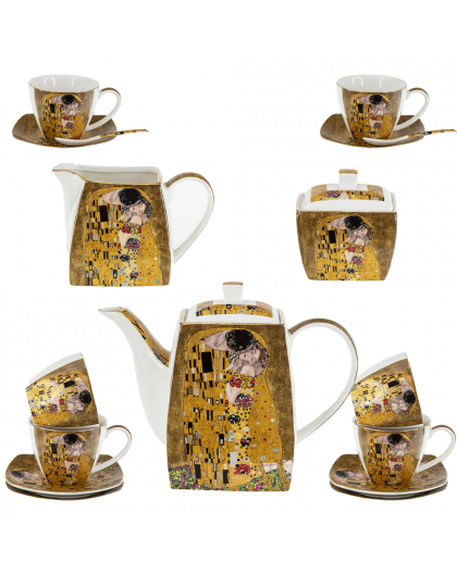 Tea set, "The Kiss" series on a gold background