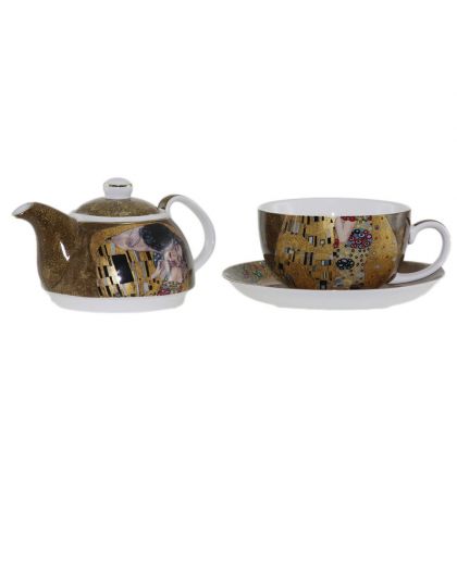Tea set - single " The Kiss" series on a gold background