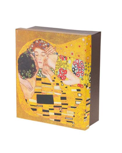 Porcelain vase "The Kiss" series on a gold background