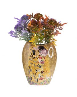 Porcelain vase "The Kiss" series on a gold background