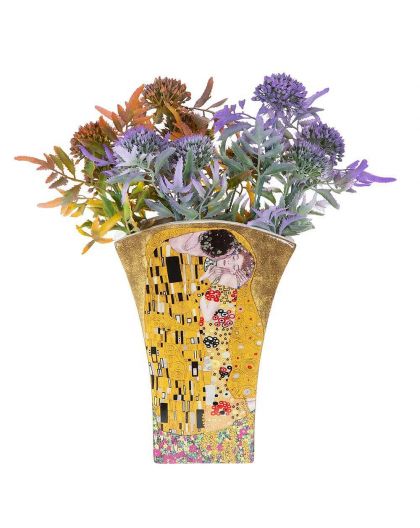 Porcelain vase "The Kiss" series on a gold background - 20cm