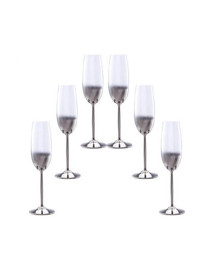 6 Champagne glasses "Smoky"