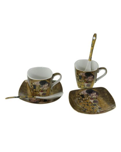 Set of two coffee cups "The Kiss"