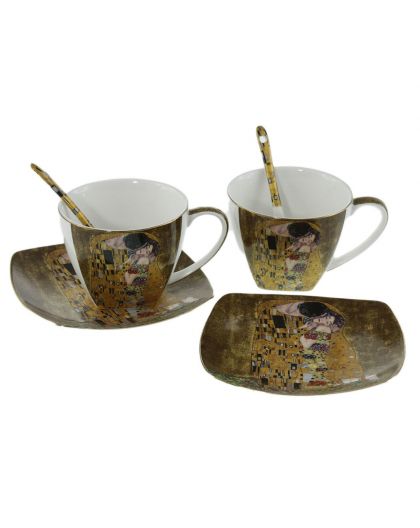 Set of two tea cups "The Kiss"