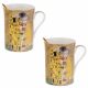 Set of two cups with spoon "The Kiss"