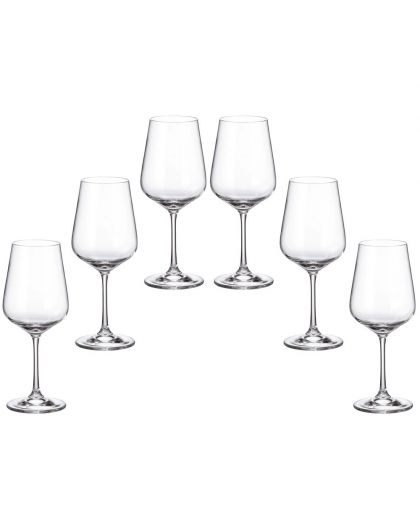 6 bohemia crystal red wine glasses "Strix"