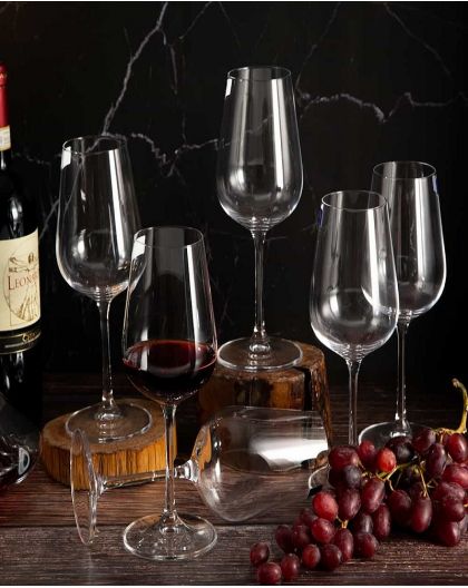 6 bohemia crystal red wine glasses "Strix"