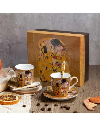 Set of two coffee cups "The Kiss"