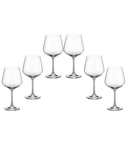 6 bohemia crystal red wine glasses "Strix" 600 ml