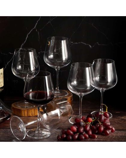 6 bohemia crystal red wine glasses "Strix" 600 ml