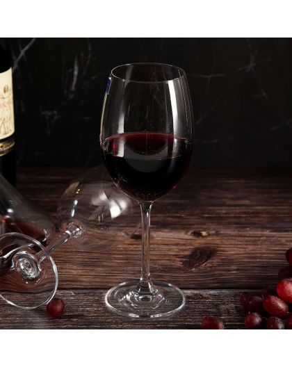 6 bohemia crystal red wine glasses "Origami"