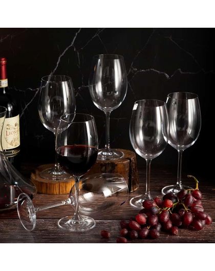 6 bohemia crystal red wine glasses "Origami"
