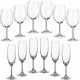 Bohemia Crystal set : Champagne and red wine glasses Fiora series