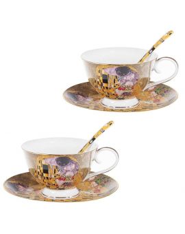 Set of two tea cups "The Kiss"