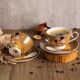 Set of two tea cups "The Kiss"