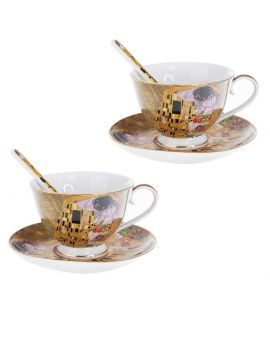Set of two coffee cups "The Kiss"
