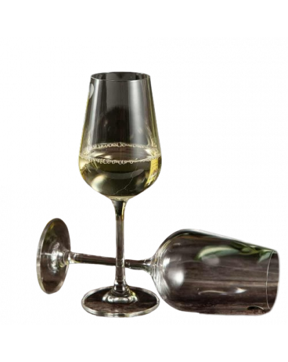 6 bohemia crystal white wine glasses "Strix"