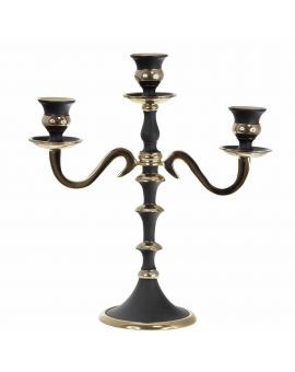 Candlestick Black / Golden, 30CM