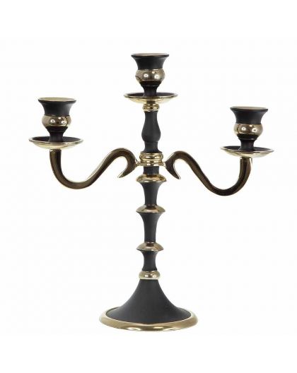 Candlestick Black / Golden, 30CM