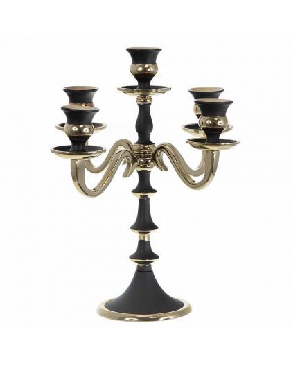 Candlestick Black / Golden, 5 candles