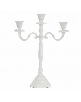 Candlestick white, 3 candles