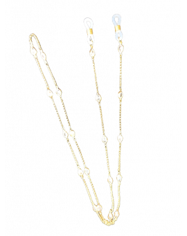 Eyewear chain "Tears" in golden color with zircons