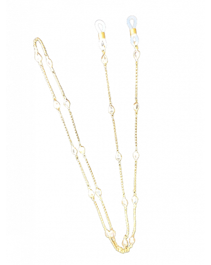 Eyewear chain "Tears" in golden color with zircons