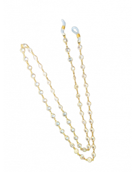Eyewear chain in gold color with zircons
