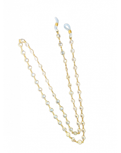 Eyewear chain in gold color with zircons