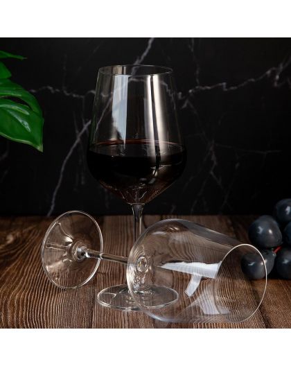 6 bohemia crystal red wine glasses "Strix" 580ml